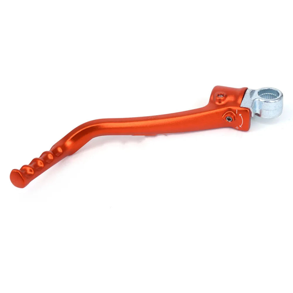 Forged aluminium KTM kick start lever in orange weighing 250G