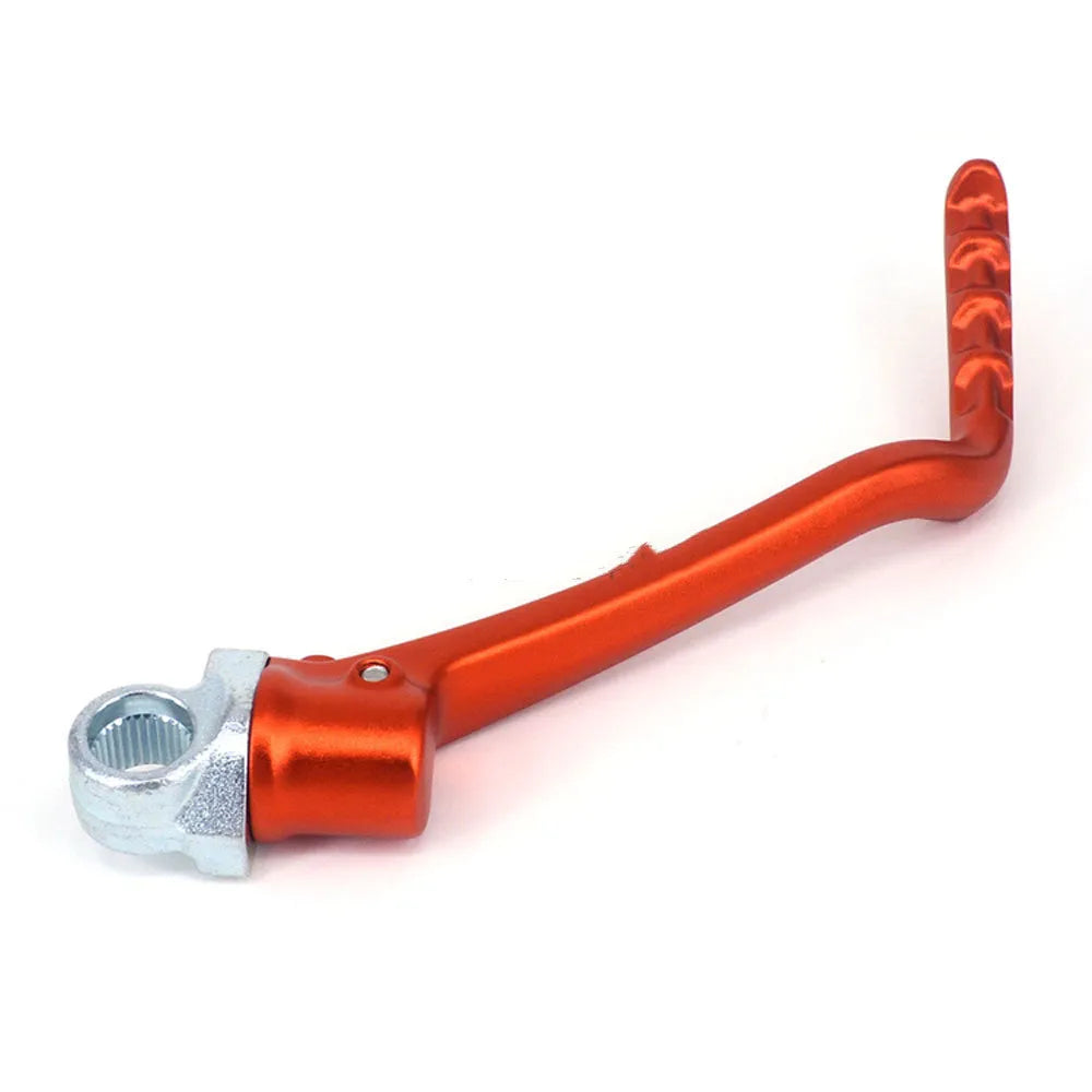 Forged aluminium KTM kick start lever in orange weighing 250G