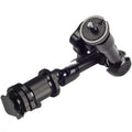 Black metal 7-inch magic friction articulating arm for DSLR camera with hot shoe mount.