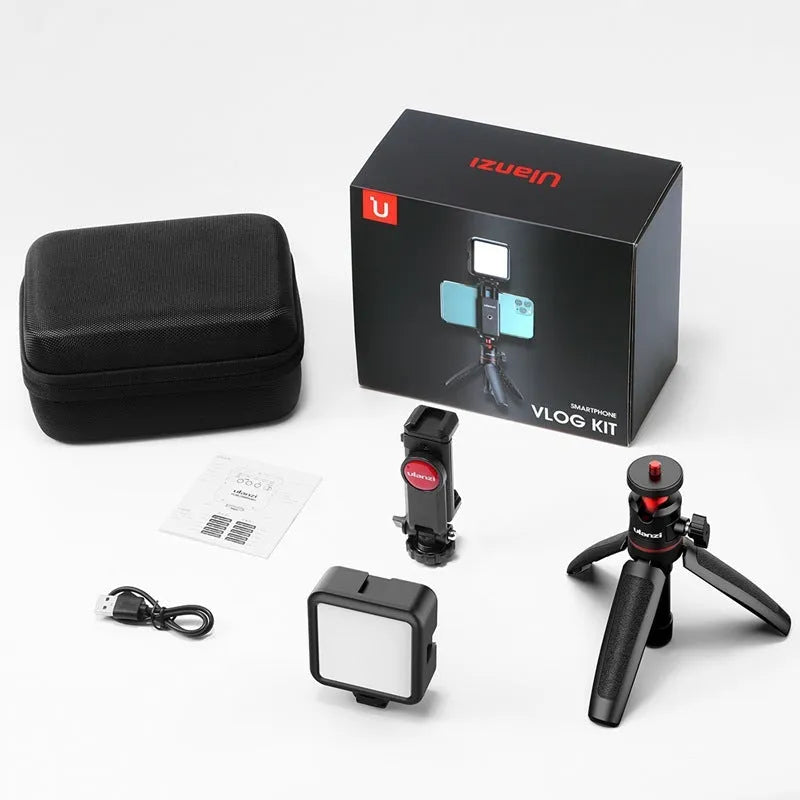 Combo 8 mobile phone vlog bracket set with selfie stick, fill light, and phone stand