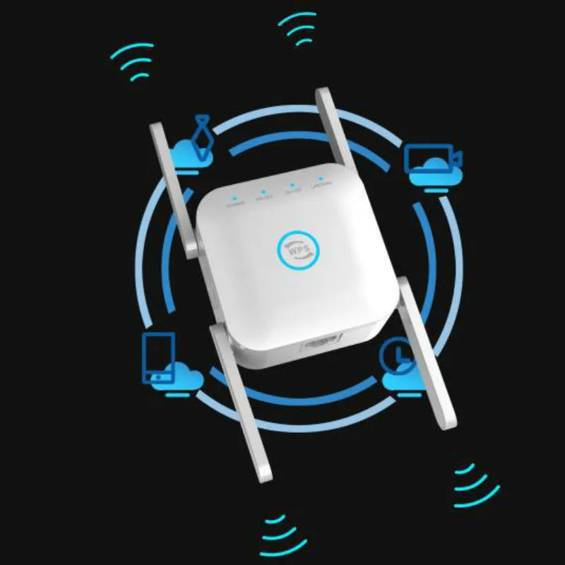 PIXLINK AC24 dual frequency wireless WiFi extender in black or white colour with regional power options