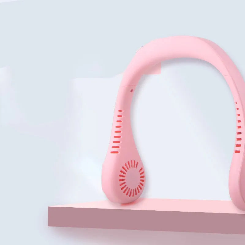 Summer air cooling neck fan portable USB hanging fan 3 speed blue colour