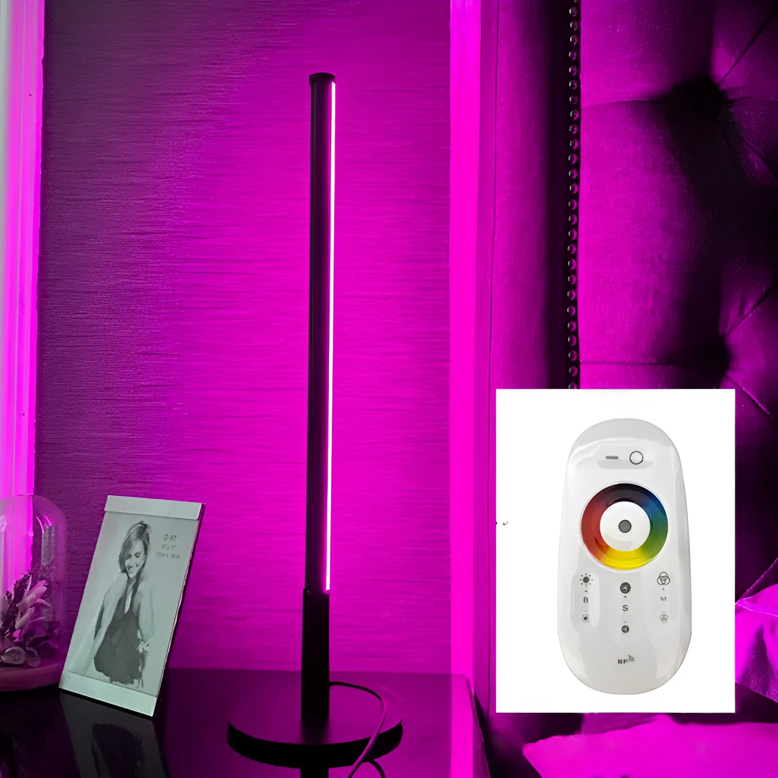 Nordic minimalist LED bedside table lamp with remote control for RGB colour changing