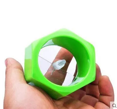Yellow and green ABS plastic vegetable cutter slicer with 8cm diameter for kitchen use