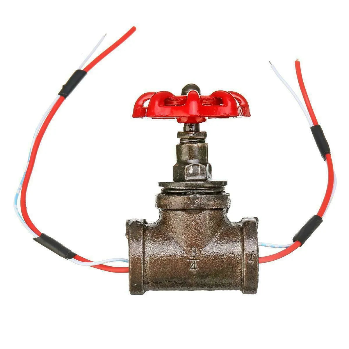 Steampunk grey copper brass tee valve with 3/4 inch BSP thread for industrial installations