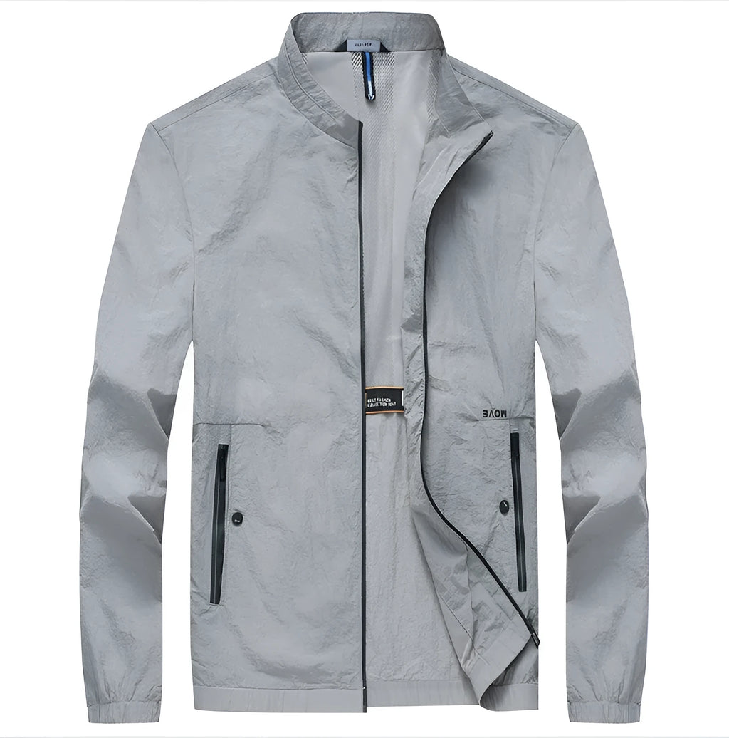 Kentino men's summer sunscreen clothes in thin polyester fabric available in blue, grey and navy colours
