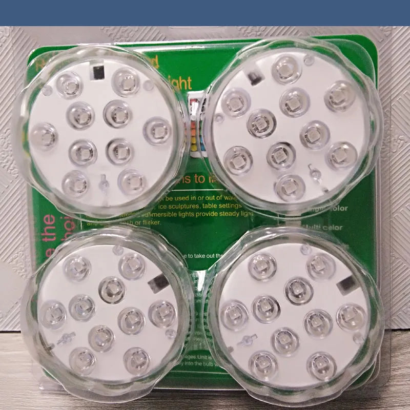 White submersible garden light with remote control for pools and water features
