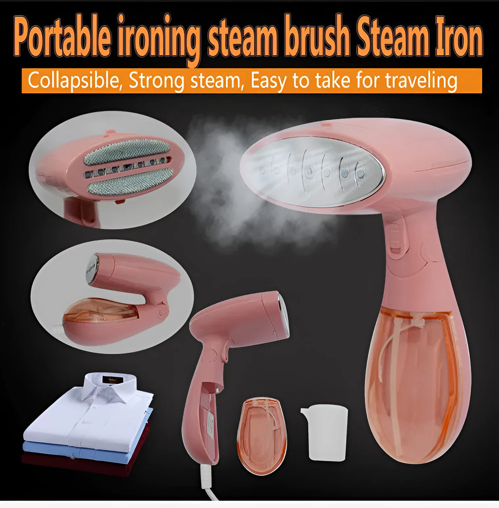 Sokany pink handheld steam ironing brush for clothes wrinkle removal