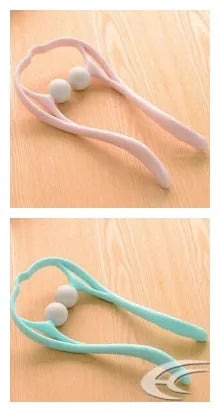 Plastic swan-shaped neck massager hand roller with adjustable stand in blue colour showing 3D floating-point massage design