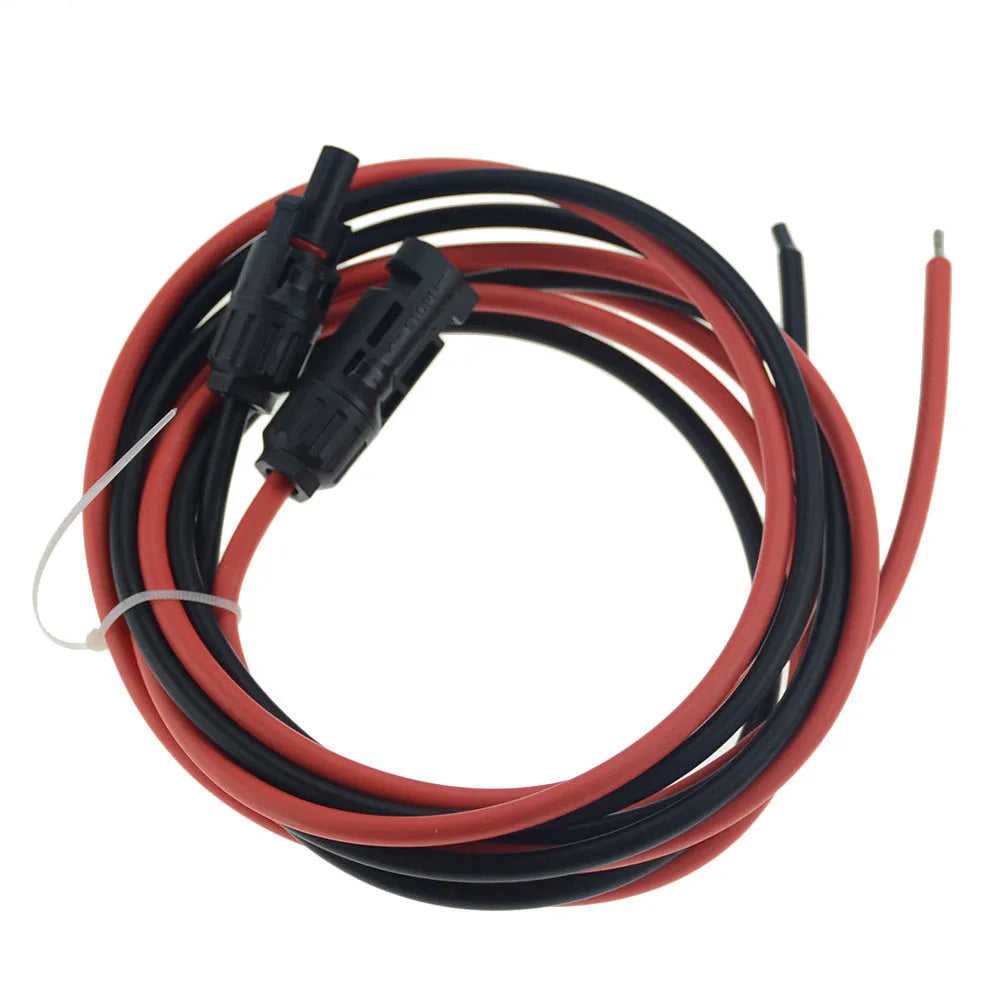 MC4 connector solar panel extension cable with black and red colour options