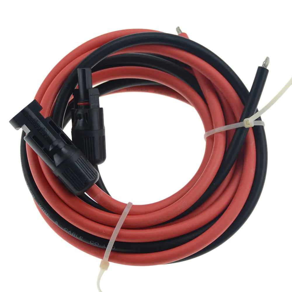 MC4 connector solar panel extension cable with black and red colour options