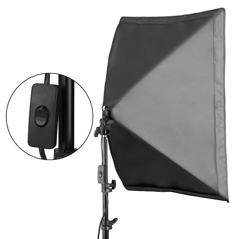 50x70cm photography softbox kit with 2 metre light stand for portrait shooting