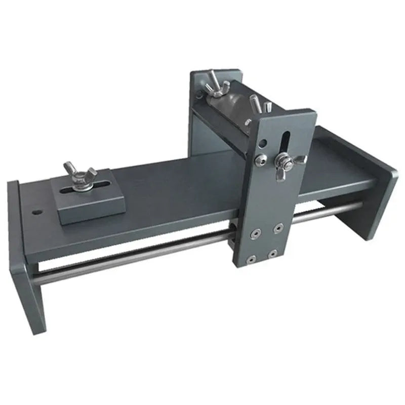 Fixed angle sharpening tool with gantry system for sharpening woodworking chisels and carving knives.