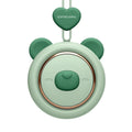 Mini bladeless neck band fan with hanging rope, shown in a colour-themed design.