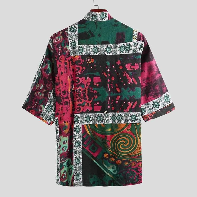 Men's cotton pajama set with half sleeve V neck printed lace up in blue, red, rose colours