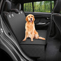 Pet isolation pad for car rear seat in black colour placed on vehicle seat as dog travel mat