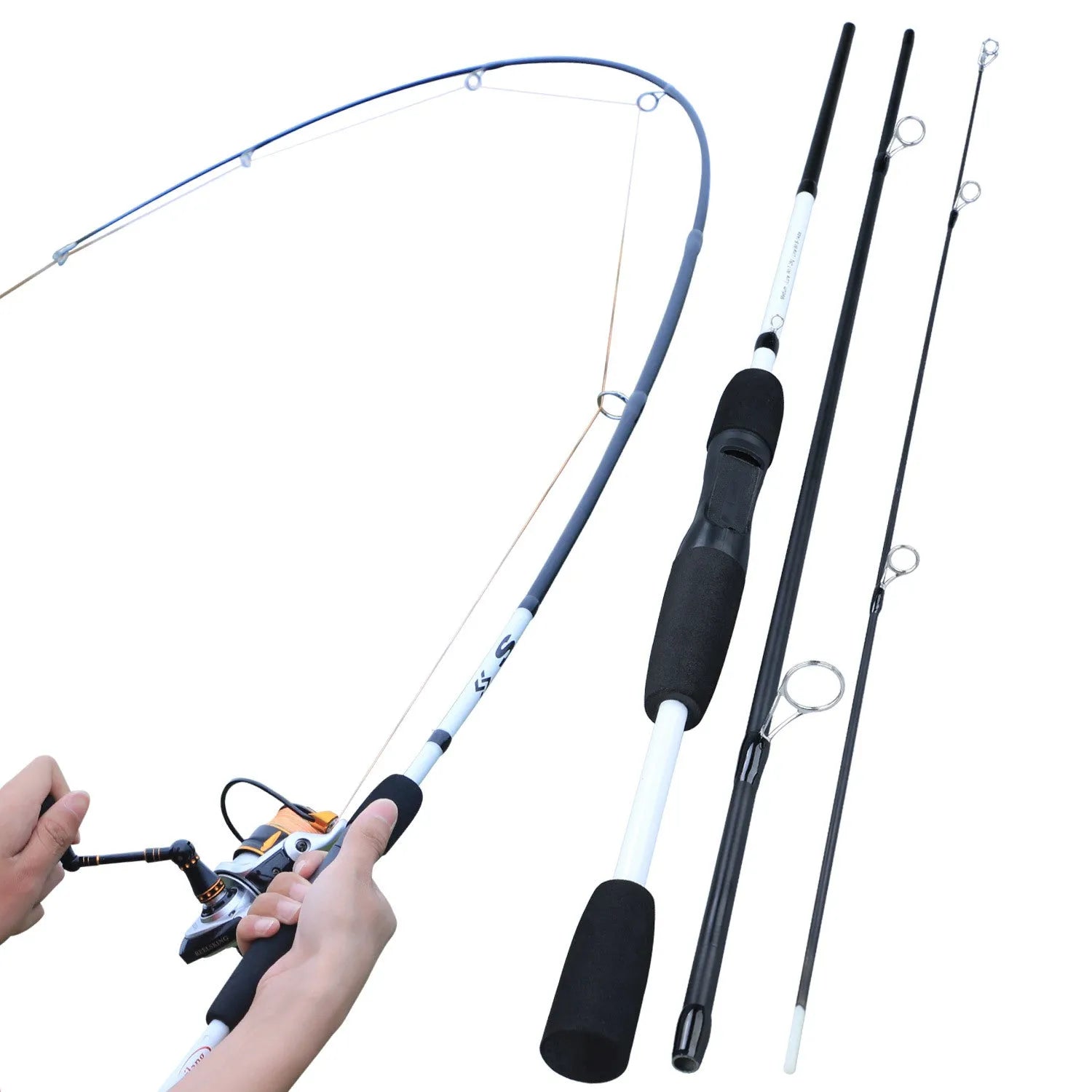 Sougayilang carbon fibre multi-section spinning casting fishing rod