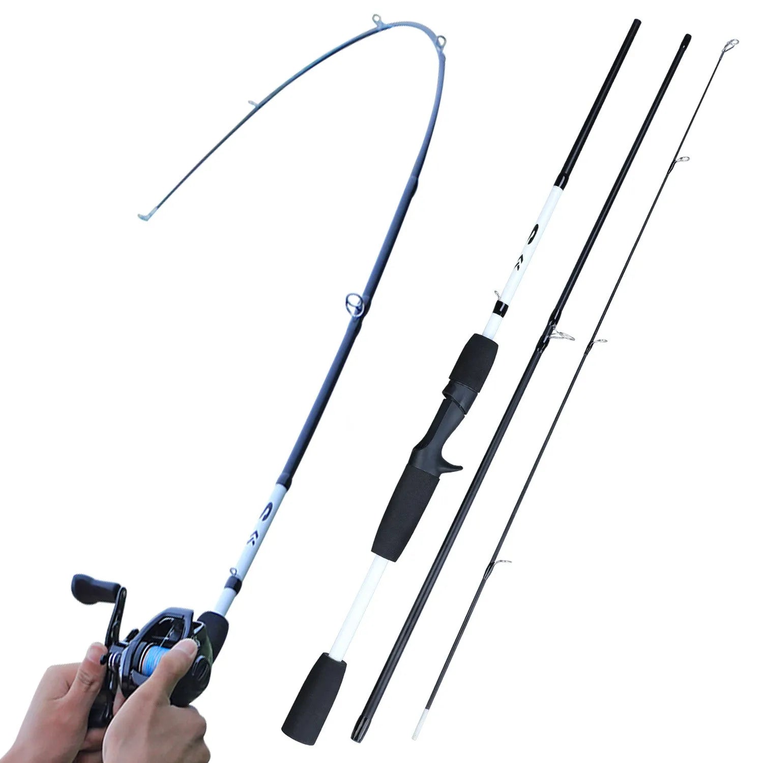 Sougayilang carbon fibre multi-section spinning casting fishing rod