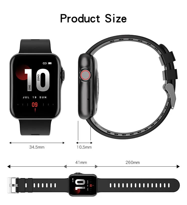 Colour screen Bluetooth smartwatch with split display showing time and notifications