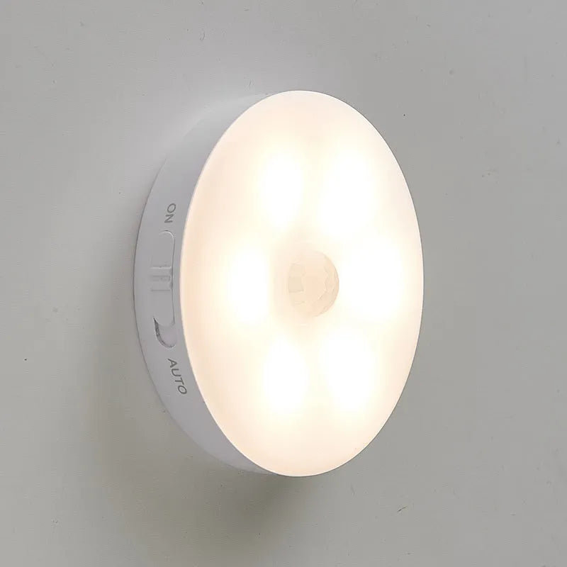 Wireless body sensing LED cabinet lights with motion detection for automatic night-time illumination