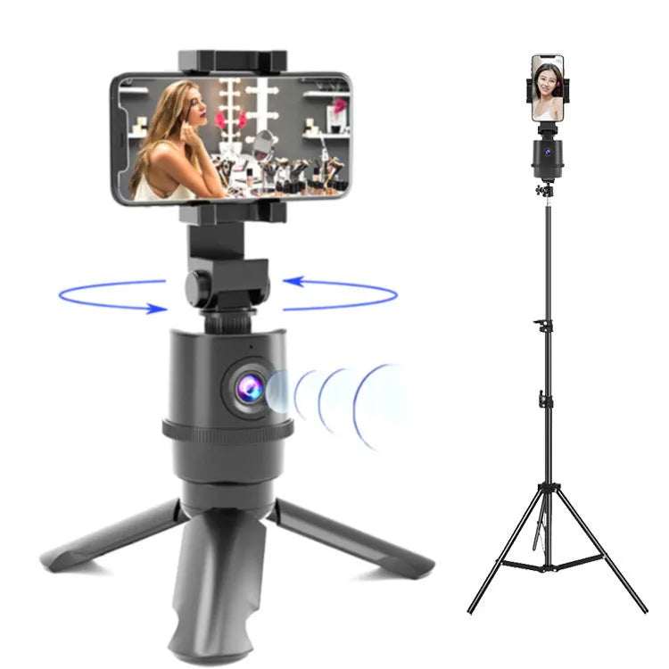 360-degree intelligent tracking pan tilt mobile phone bracket with AI face recognition on a table