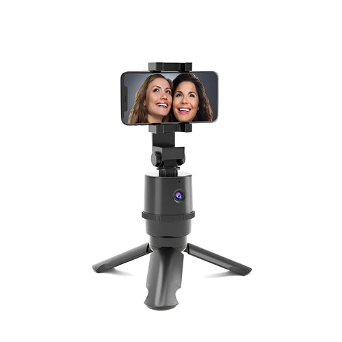 360-degree intelligent tracking pan tilt mobile phone bracket with AI face recognition on a table