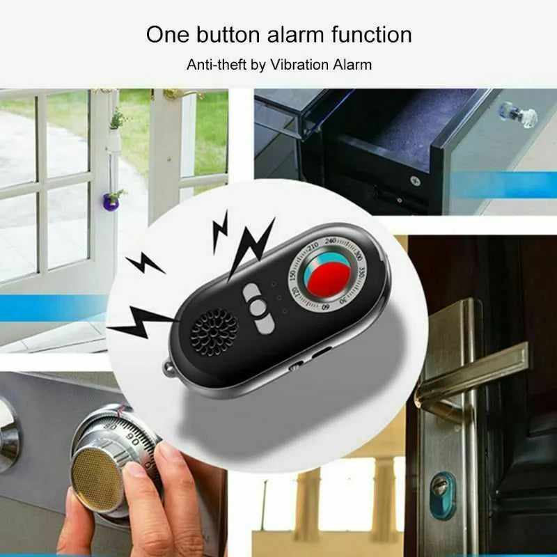 Compact wireless vibration alarm detector for travel security measuring 85mm long