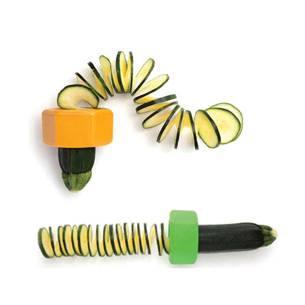 Yellow and green ABS plastic vegetable cutter slicer with 8cm diameter for kitchen use