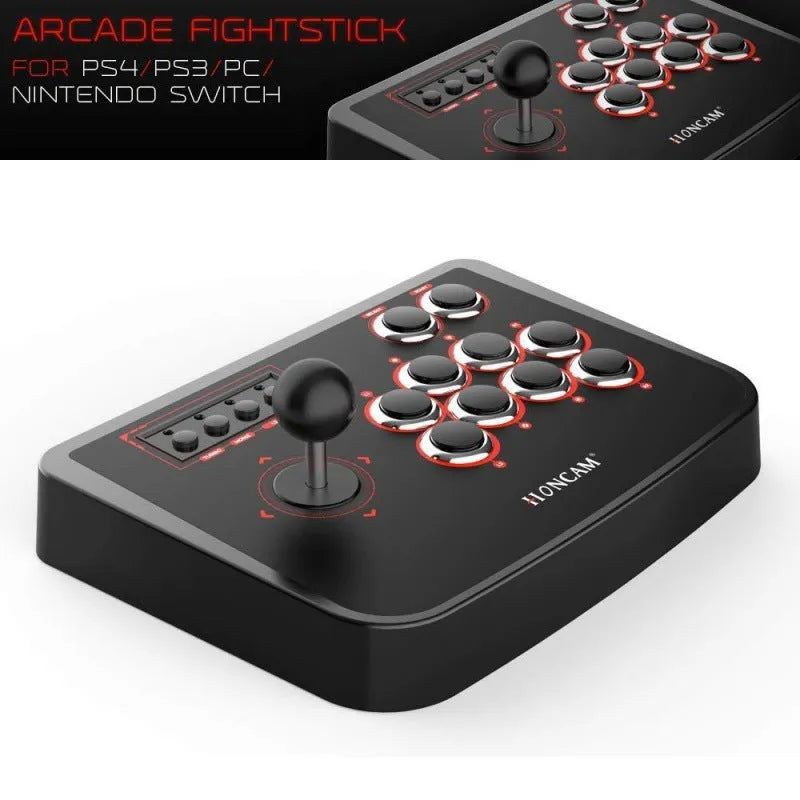 Arcade Gamepad Joystick Fighting Stick Wired USB Controller for PS4 PS3 Switch PC Plug and Play Street Fighting Feeling Joystick with Turbo Mode 2.5M Cable ABS Material Black