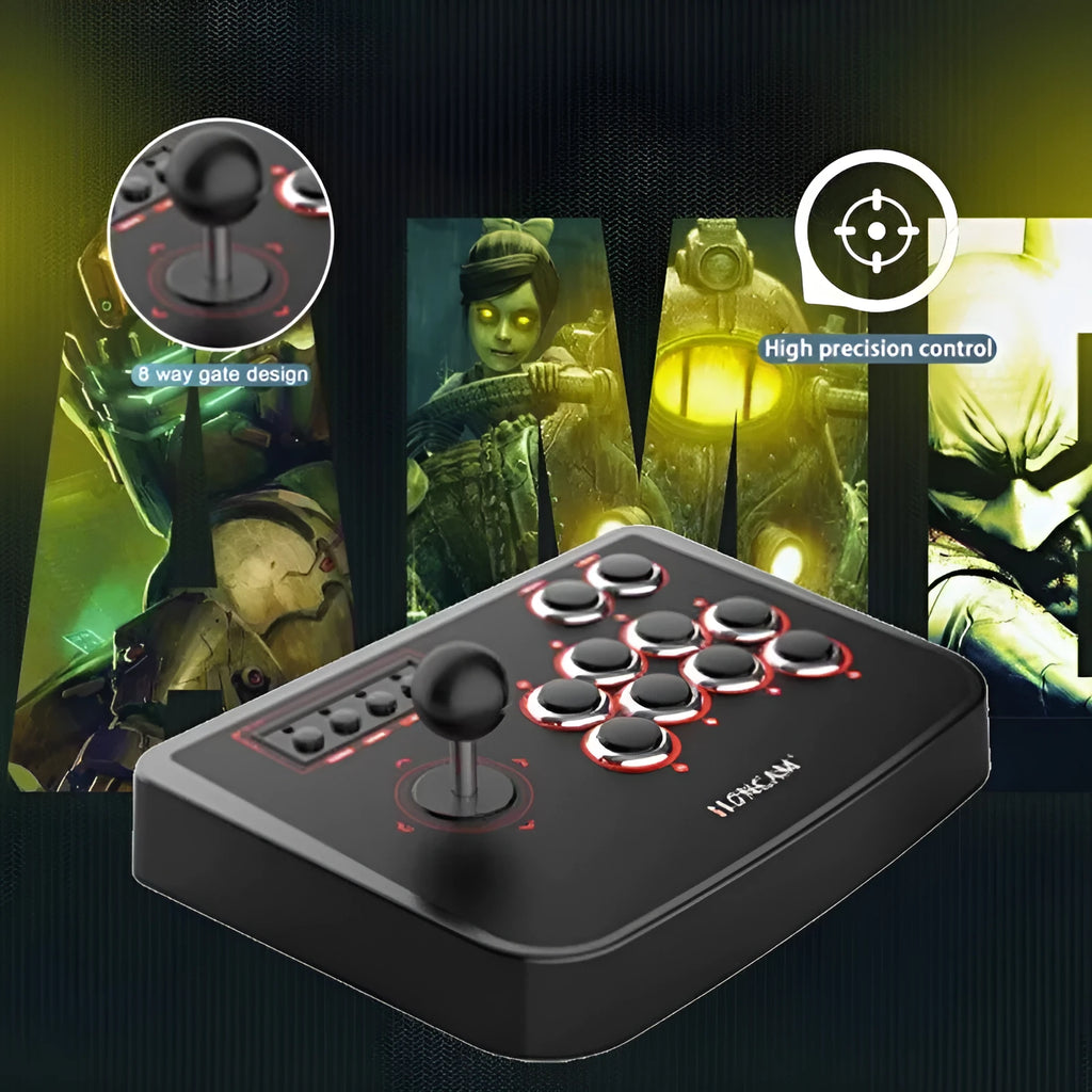 Arcade Gamepad Joystick Fighting Stick Wired USB Controller for PS4 PS3 Switch PC Plug and Play Street Fighting Feeling Joystick with Turbo Mode 2.5M Cable ABS Material Black