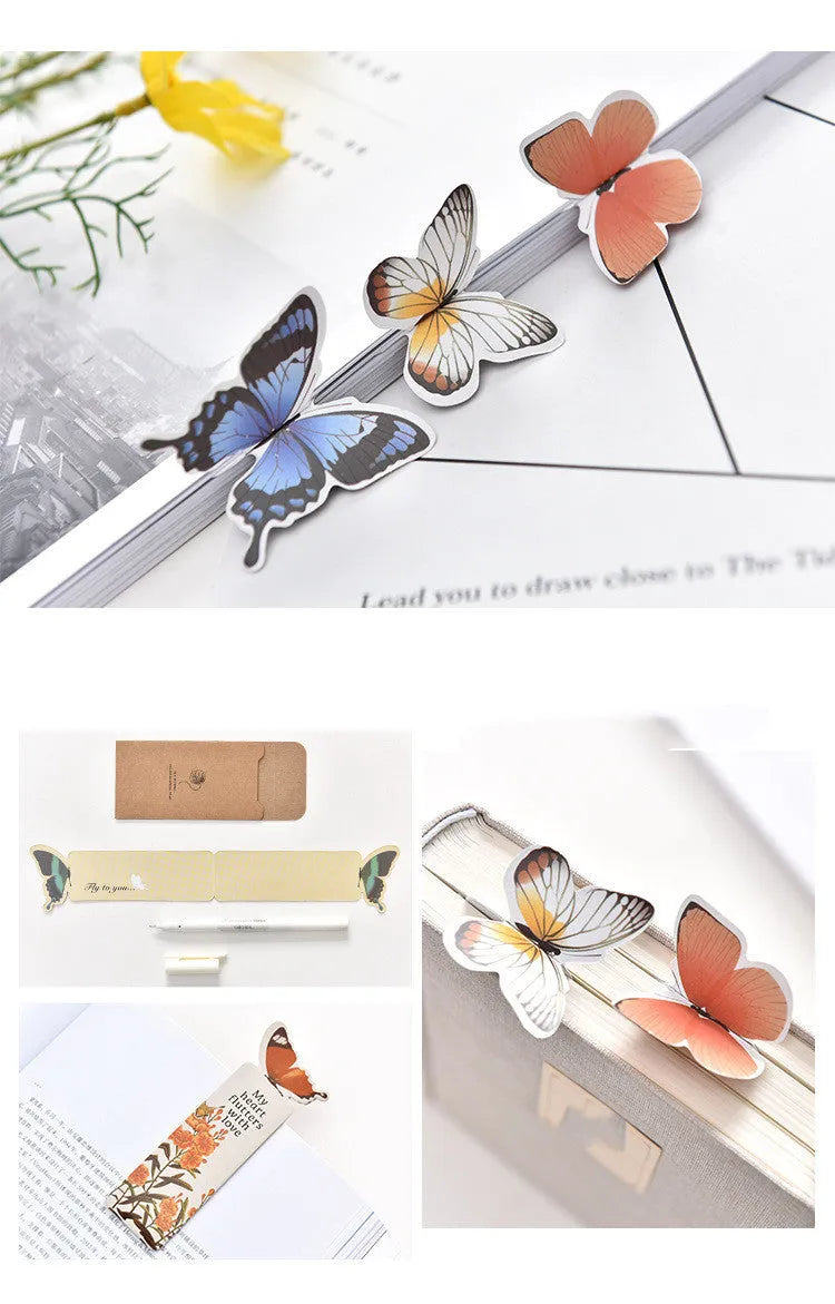 A single butterfly design paper bookmark with dimensions 13.5 cm by 5.5 cm.