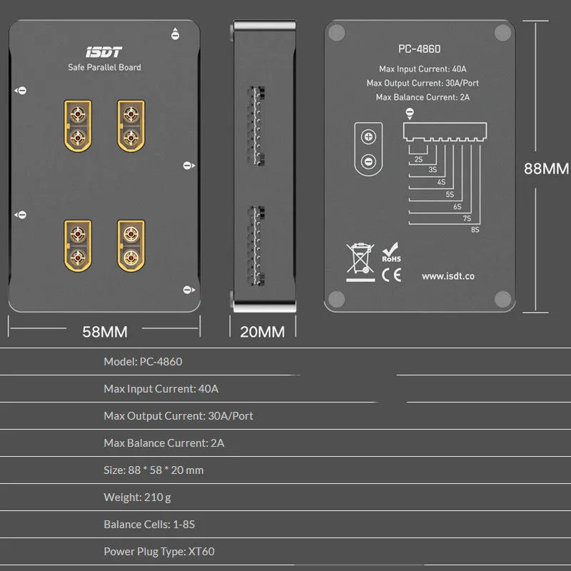 Grey Astor drone parallel charging board accessory for multi-battery charging