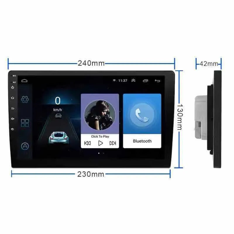 Black Android car navigator with rotating 10.1 inch screen for GM vehicles