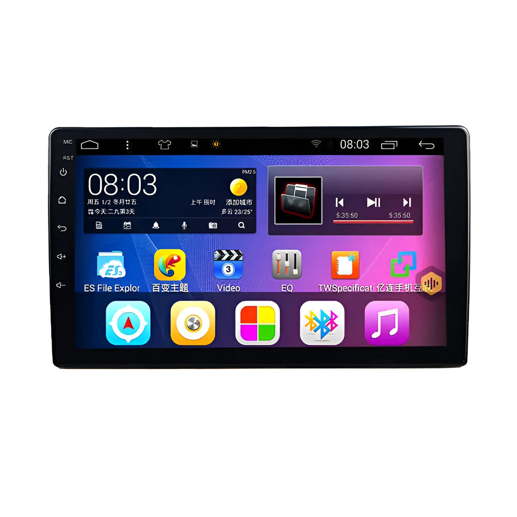 Black Android car navigator with rotating 10.1 inch screen for GM vehicles