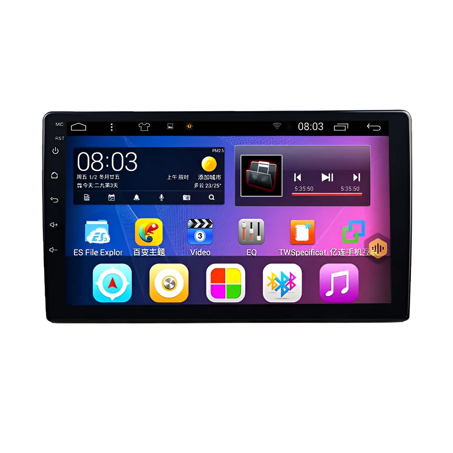 Black Android car navigator with rotating 10.1 inch screen for GM vehicles