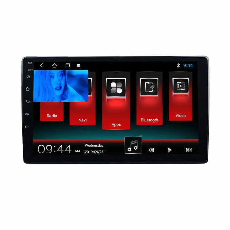 Black Android car navigator with rotating 10.1 inch screen for GM vehicles