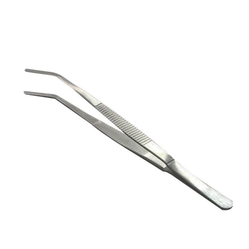 Succulent gardening tools set with tweezers, mini rake, spray bottle and blue orange seedling cloth on white background
