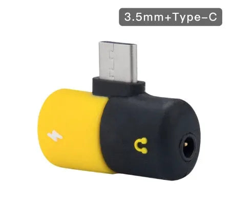 Blue Huawei phone charging adapter with 3.5mm audio splitter showing 30mm by 12mm dimensions