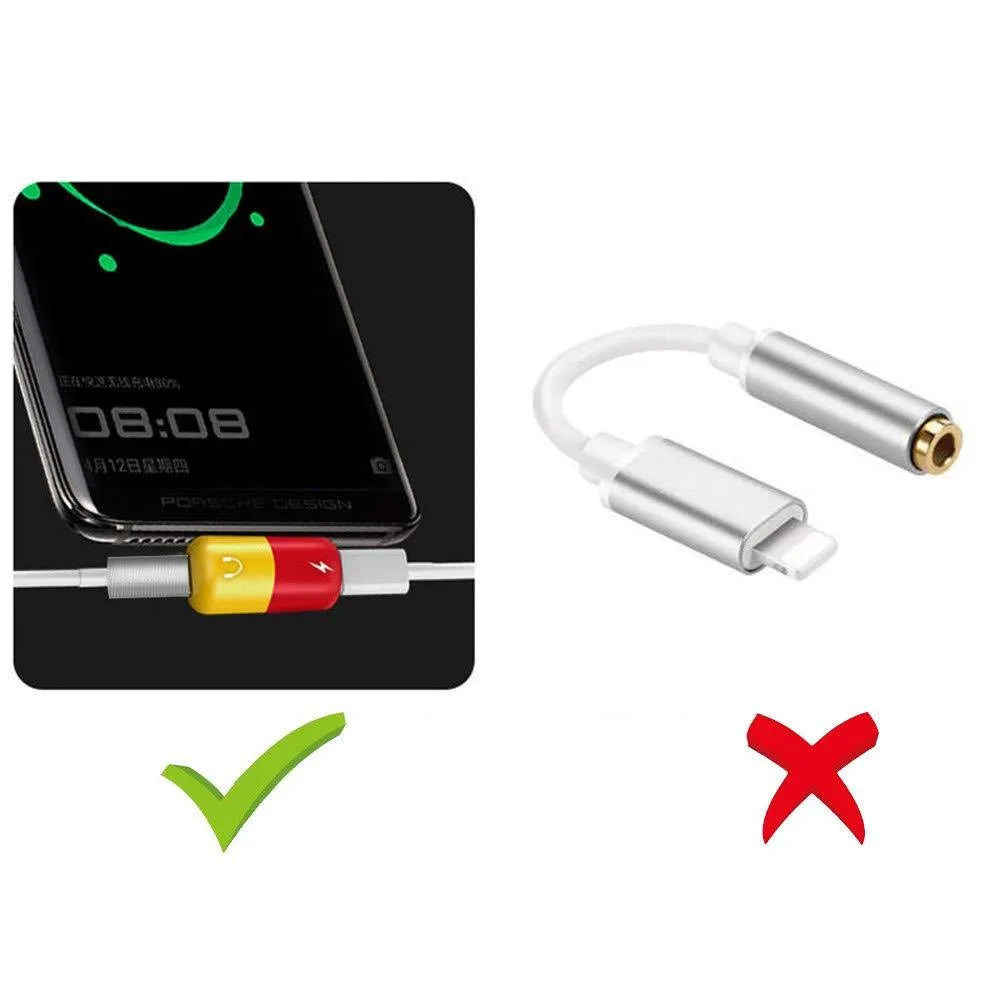 Blue Huawei phone charging adapter with 3.5mm audio splitter showing 30mm by 12mm dimensions