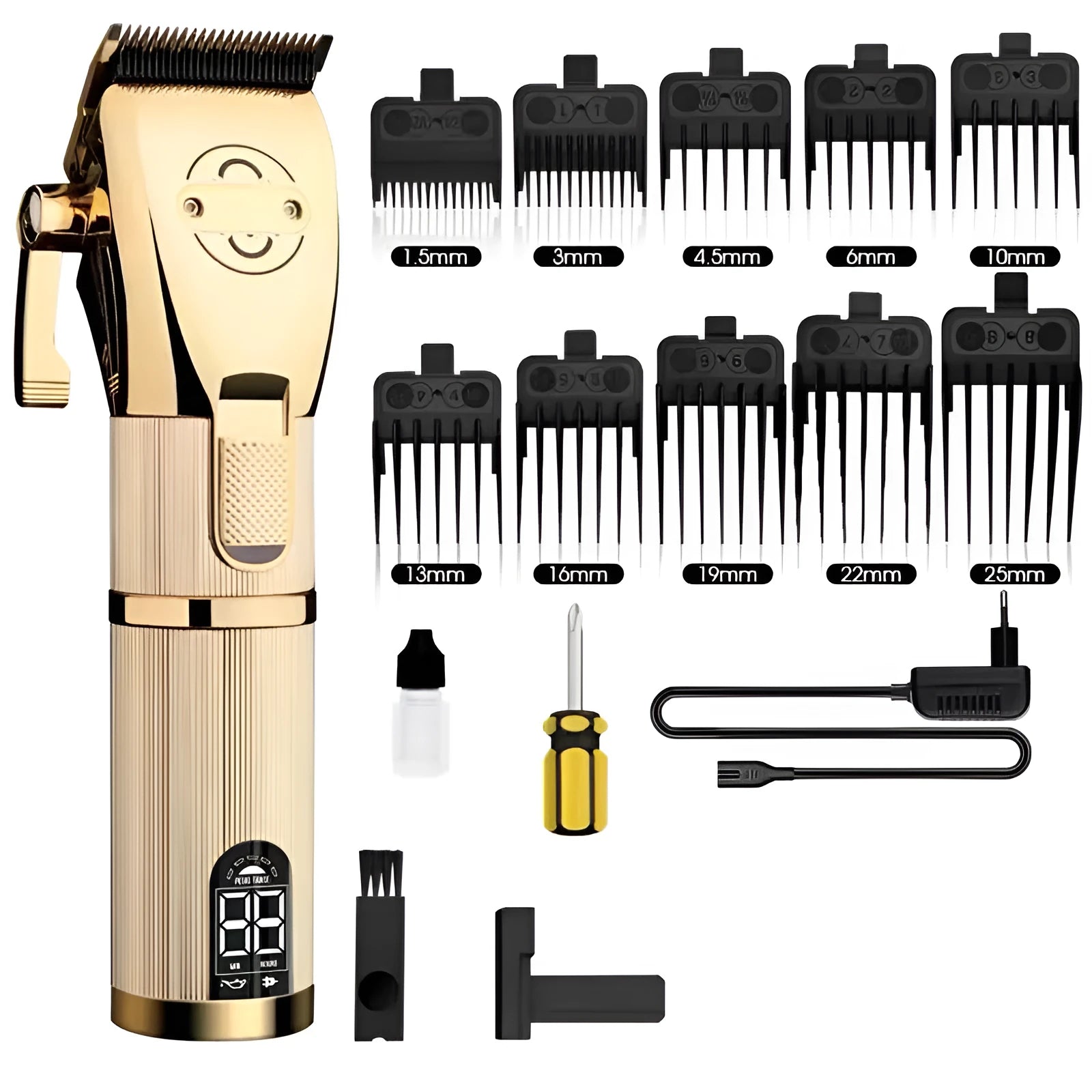 Gold finish cordless hair clipper with 2880 model designation and dual charging capability