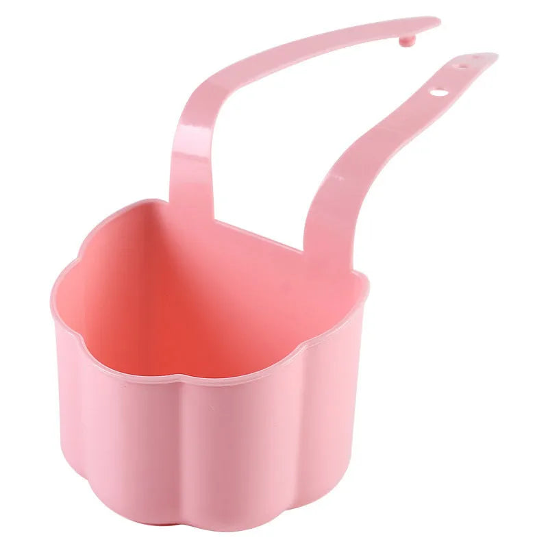 Plastic sink drain basket in Nordic style, shown in dark blue, measuring 20 cm long by 10 cm wide.