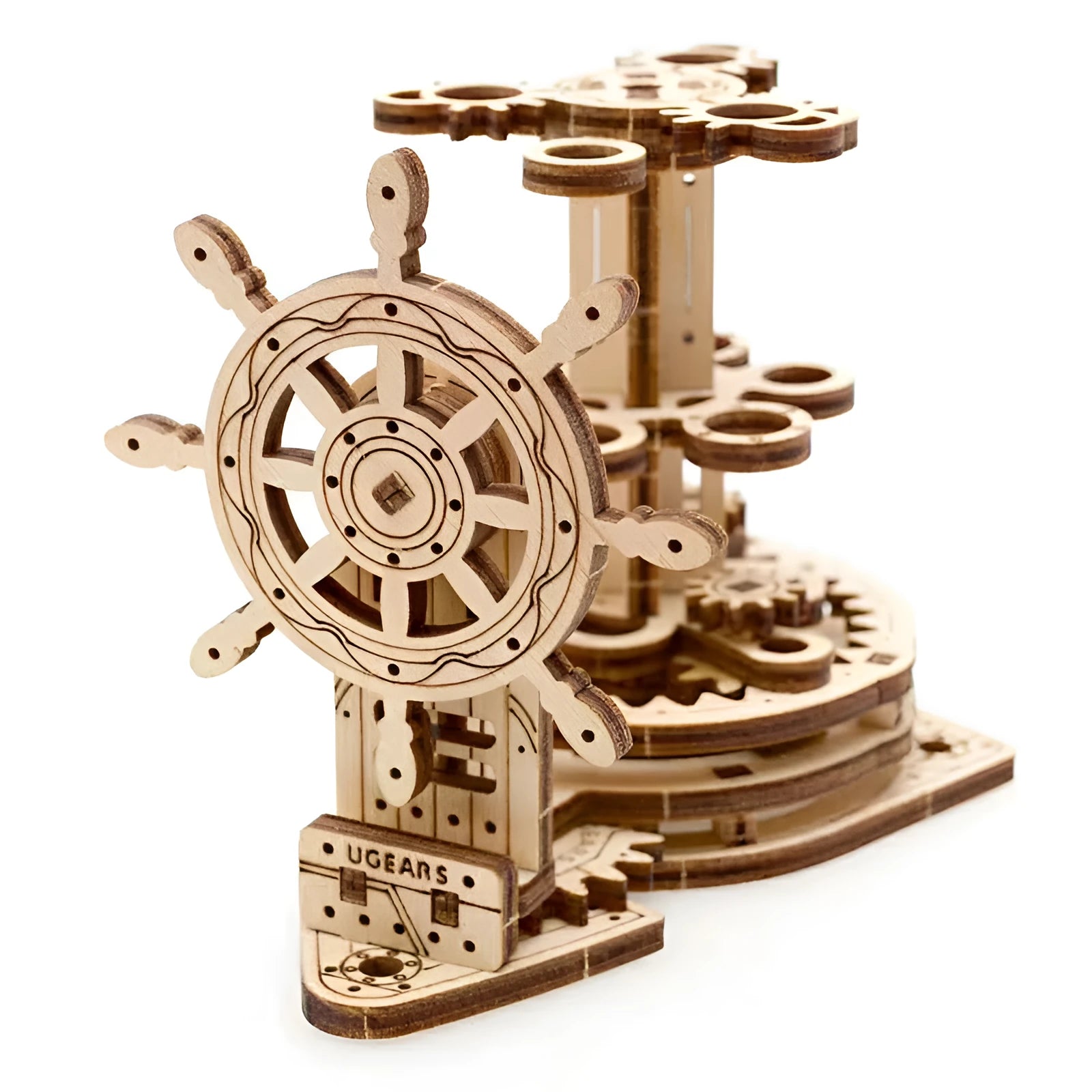 Ukrainian wooden machinery model rotating pen holder assembly kit for desktop organisation