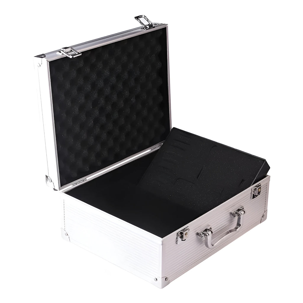 Black aluminium alloy tattoo equipment storage box for tattoo set organisation