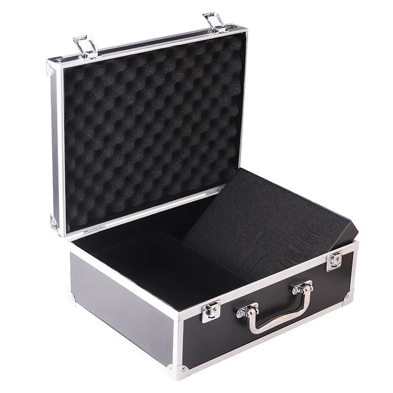 Black aluminium alloy tattoo equipment storage box for tattoo set organisation