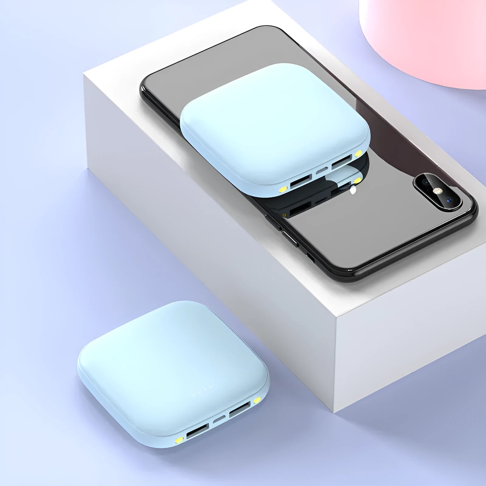 20000mAh mini power bank with LED flashlight in plastic casing