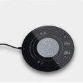 Black USB-powered hot and cold beverage coaster with tempered glass top for temperature control