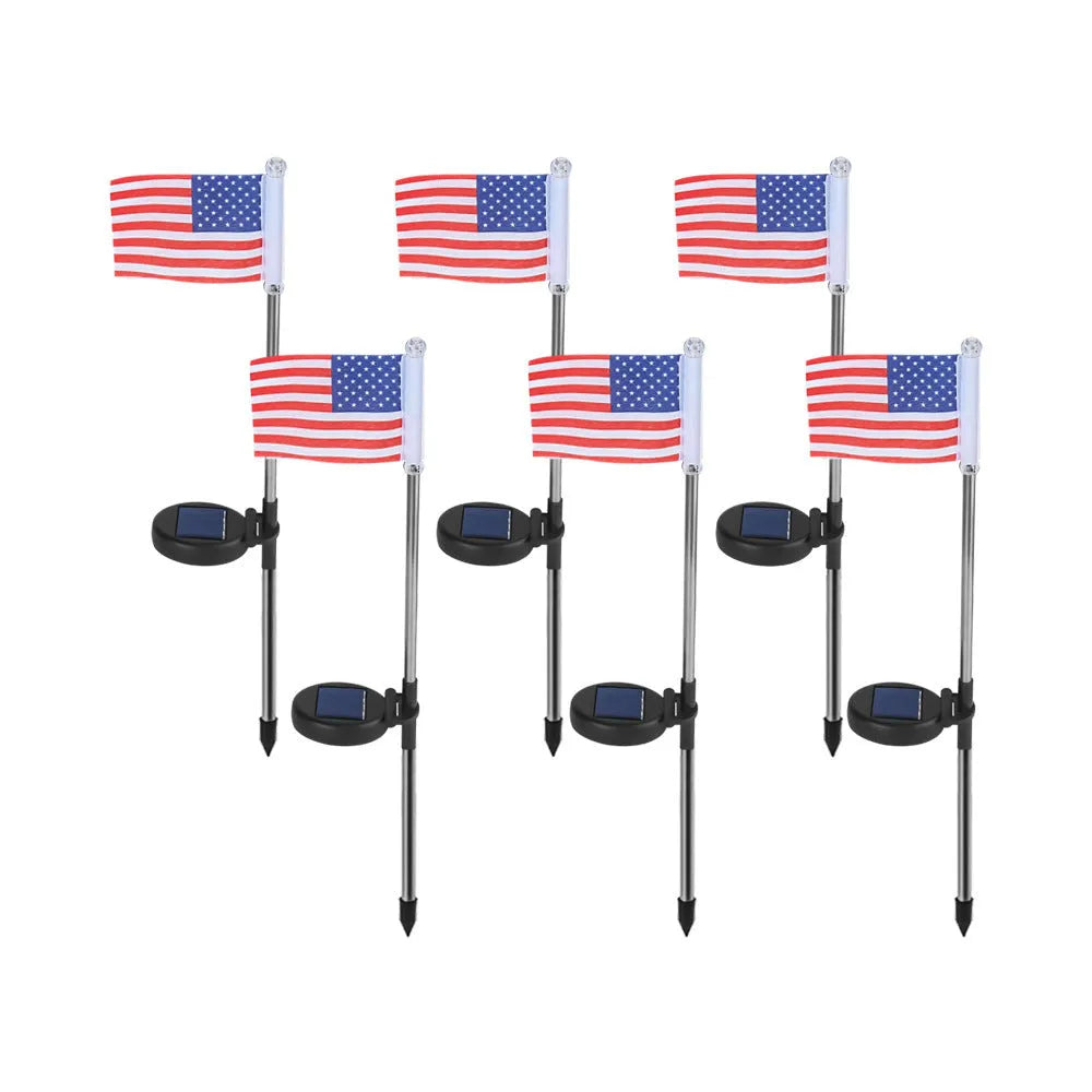 Solar garden flag light with stainless steel pole and British flag design