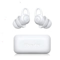 A single pair of white soft silicone ear plugs for noise reduction, shown with independent packing.