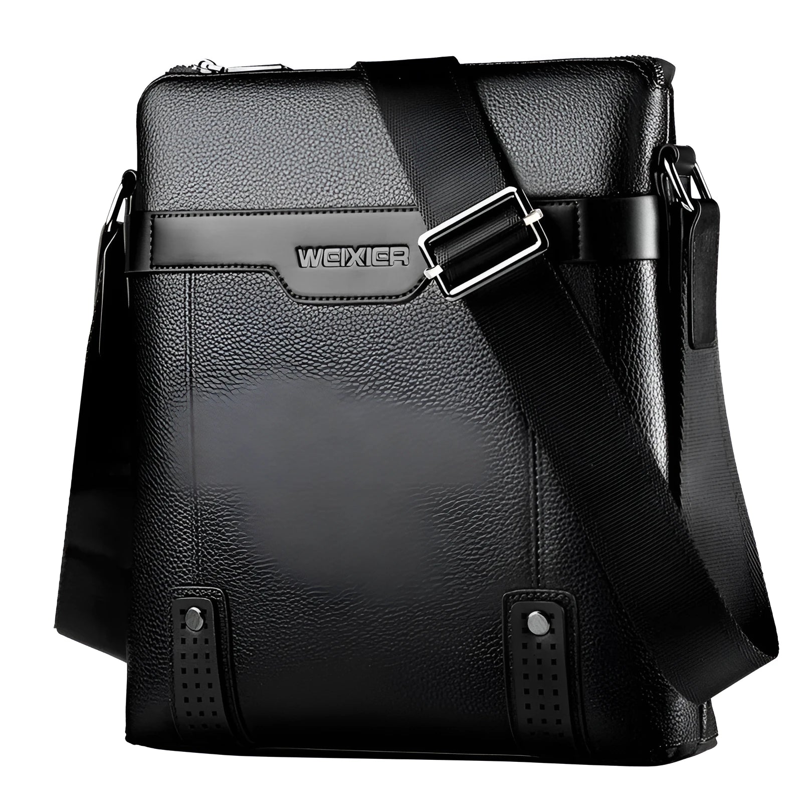Men's medium shoulder bag in PU leather with square vertical design and single strap