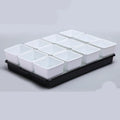 Meishi Controlled Root Flower Pot showing black and white resin pots with tray